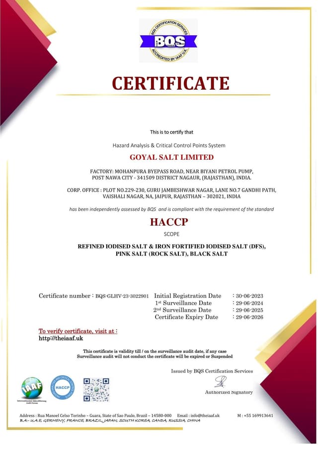 HACCP Certificate